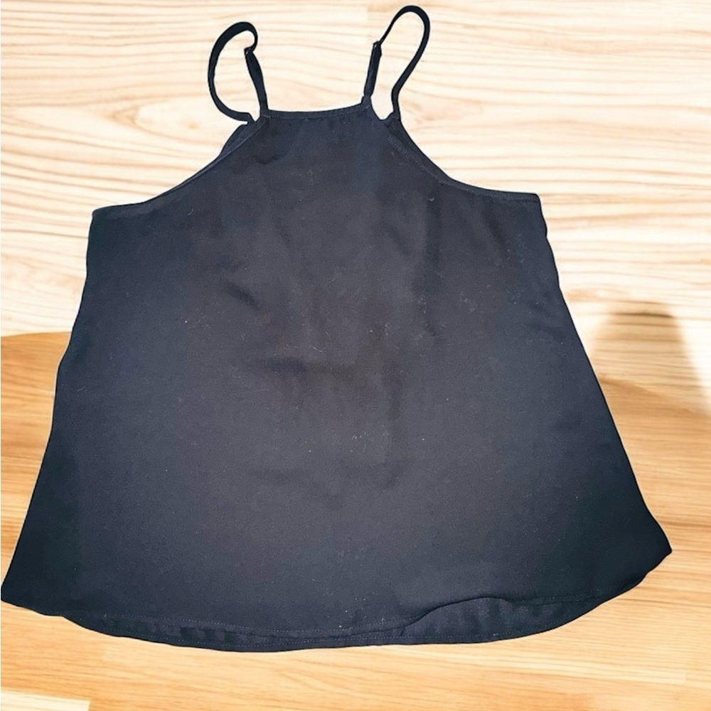 Buckle BKE Red Women's Black Fringe Open Front Chiffon Tank Top, Size XS EUC - Picture 3 of 5